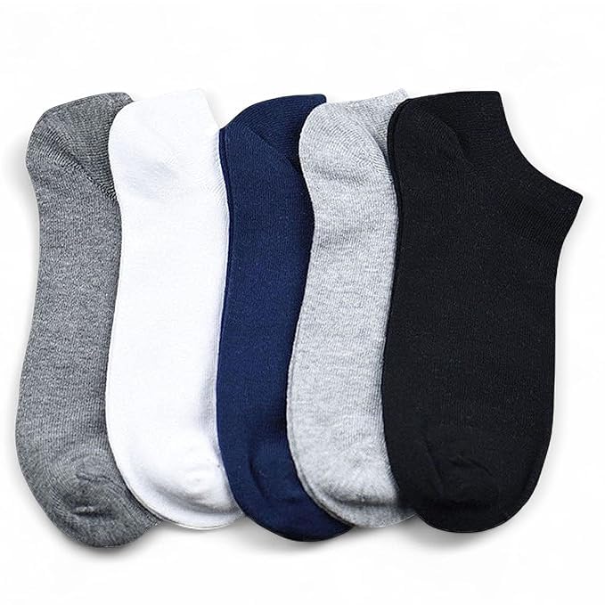 Men's Ankle Length Cotton Socks, Pack of 5, Multicolour-picture-48