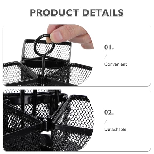 VICASKY Rotating Tea Bag Organiser with 6 Removable Baskets - Metal Lazy Susan Tea Storage Rack for Kitchen Counters, 72-Tea Bag Holder and Coffee Station Accessory - Image 3