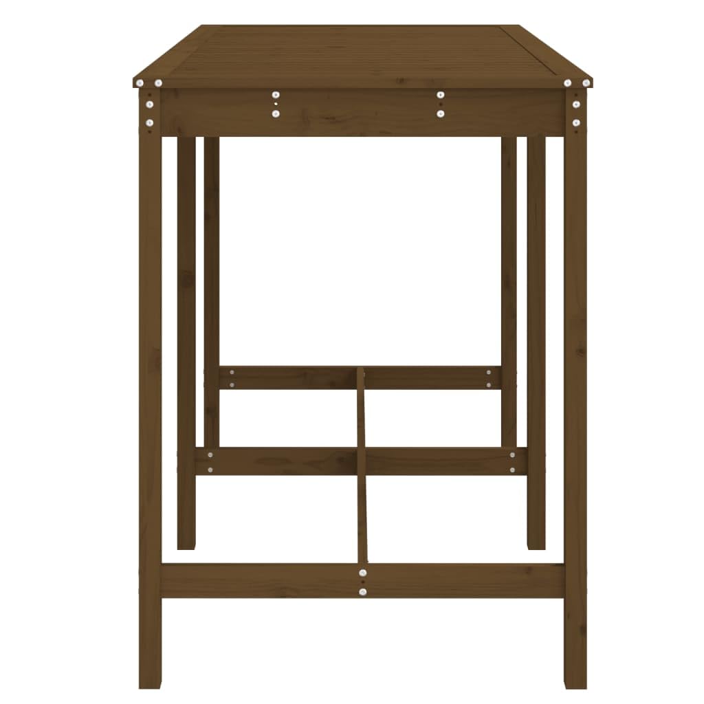 Masywny stół ogrodowy z drewna sosnowego, 159,5 x 82,5 x 110 cm, klasyczny stół drewniany na taras, balkon, podwórko, stabilna drewniana rama z wytrzymałym blatem stołu do dekoracji napojów