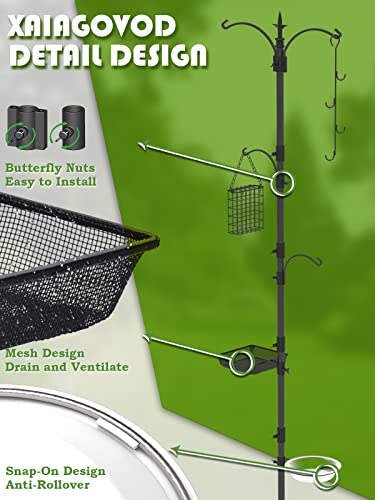Xaiagovod Bird Feeding Station, 91’’ Bird Feeder Pole Kit, Outdoors Hanging Bird Feeders With Bird Bath, Mesh Tray, Metal Suet And Fruit Hook, Base Anti-Rollover Design, For Attracting Wild Birds #TOP4
