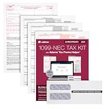 Adams 2024 1099 NEC Kit for 30 Recipients, 3 Part Laser 1099 Forms, 6 1096 Forms, Self Seal Envelopes & Access...