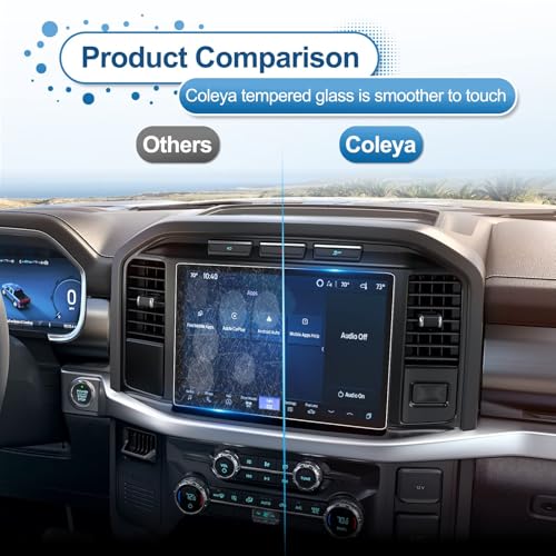 Image of 2021-2026 F150 Screen Protector for Ford F-150 (STX /XLT /Lariat /Platinum /Limited /Tremor /Raptor /King Ranch) SYNC4 12-inch Touchscreen, Tempered Glass 2023 2024 2025 F150 Pickup Accessories 12 inch
