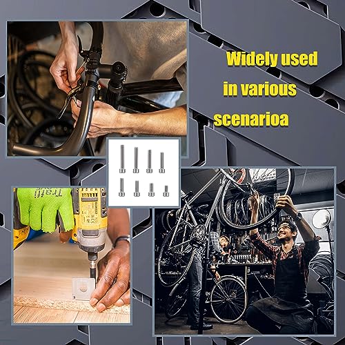 KOXXIAMOQ 480pcs Metric Bolt Assortment Kit, Hex Socket Head Cap Screws Bolts and Nuts Set, Stainless Steel Machine Screws Nuts and Bolts Kit - M3x(6/8/10/12/14/16/18/20) mm