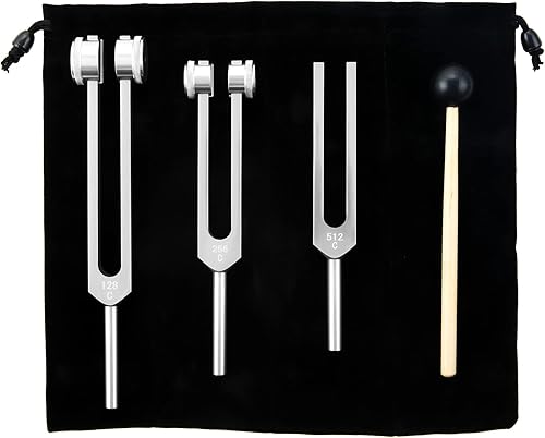 Juego de diapasones - 128 Hz, 256 Hz, 512 Hz, diapasones de afinación corporal perfectos para curar chakras, para curación de sonido, reparación de