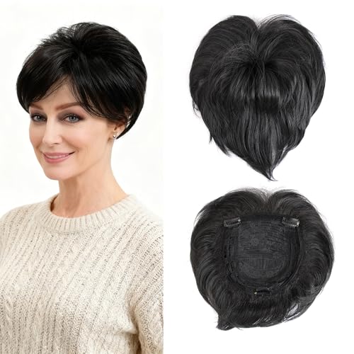 Short Hair Topper for Thinning Hair 5.5 Inch Short Pixie