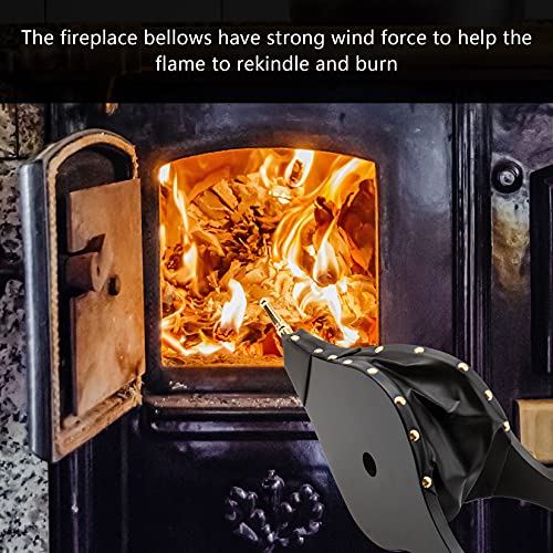 Foedo Bellows for Fire Pit,17"x 7.5" Bellows for Wood Stove Camping, Fireplace Blower with Hanging Strap,Cast Nozzle Fireplace Bellows Indoor(Black) by foedo - Image 4