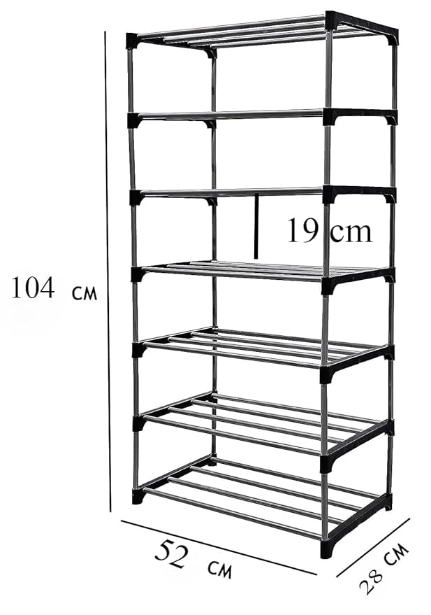 Image of 7 Layer Eco-Friendly Book Stand for Bedroom, Office & Library Expandable & Stackable Storage for Home & Office Space-Saving Leaning Bookcase for Modern Interiors Open Bookcase for Home,& Study