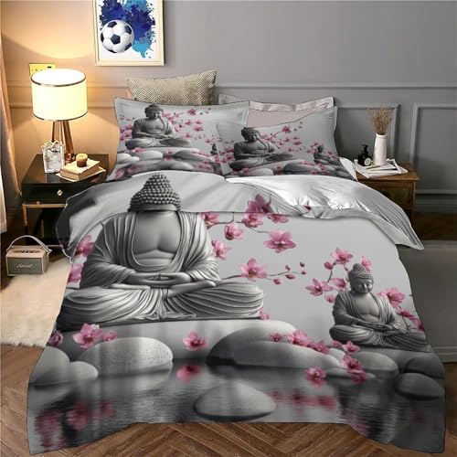 Housse de couette Bouddha imprimé 3D de qualité supérieure pour lit grand format Super King