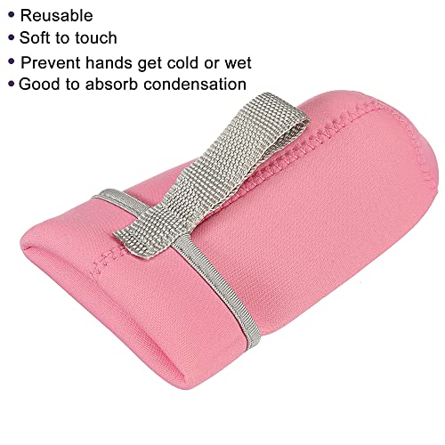 MECCANIXITY Water Bottle Sleeve 500ml Neoprene Carrier Insulated Non Slip Protective Glass Bottles Cover with Strap for Cool or Hot Drinks, Pink 2 Pack