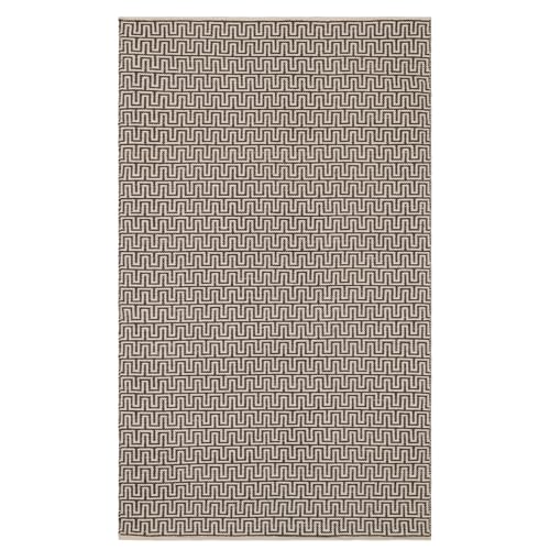 Home Conservatory Zipper Cotton Rug 6x9 Grey/Ivory Geometric