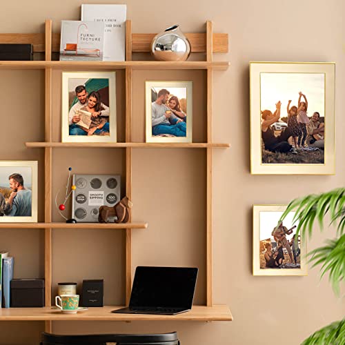 Iziddo 2 Pack 5X7 Gold Metal Picture Frame, Gift Photo Frames, Wall Mount Or Tabletop, Vertical Or Horizontal (Gold, 5X7) #TOP3