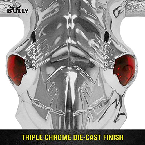 Bully Cr-402L Chrome Bull Skull Trailer Truck Towing Hitch Receiver Cover With Plug In Led Brake Lights For Chevy, Dodge, Gmc, Ford, Toyota, And Others #TOP4