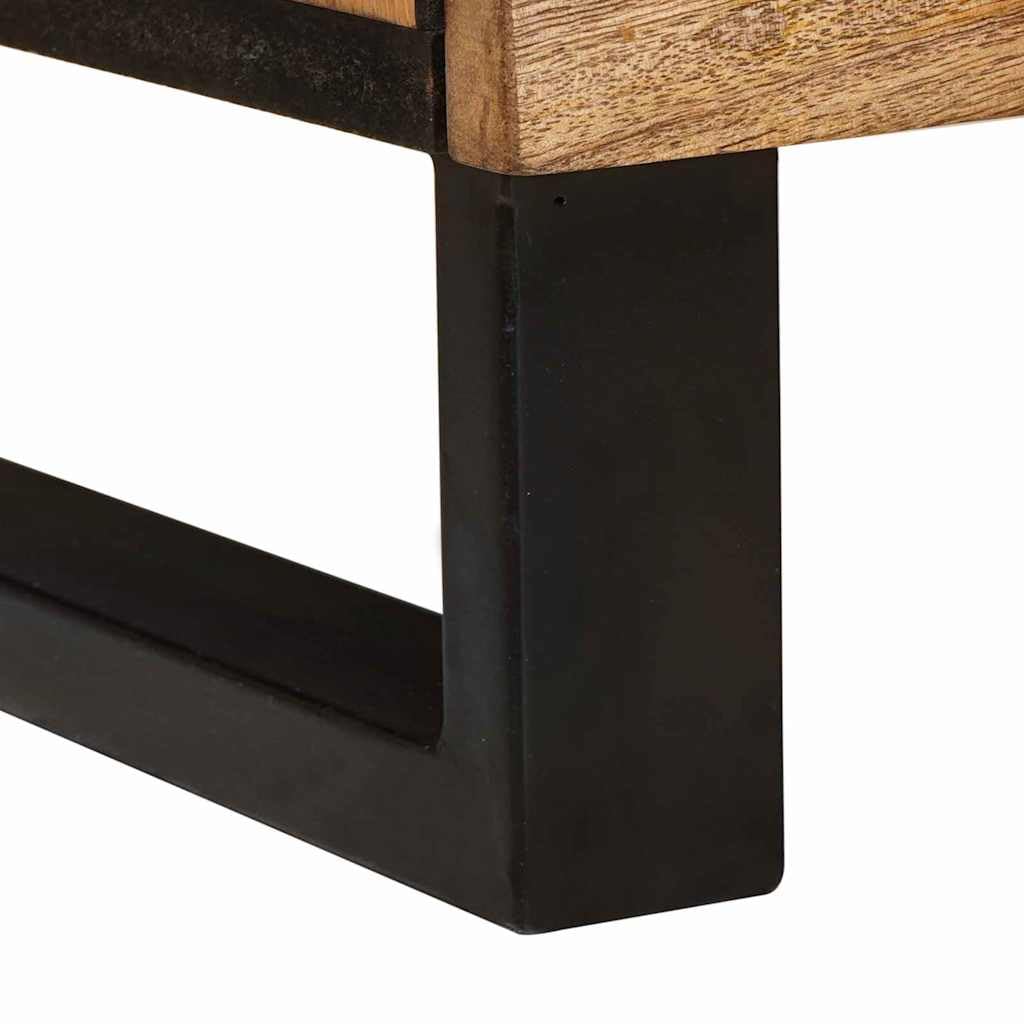 Mueble TV de madera de mango macizo, marrón, 105 x 33 x 46 cm, con