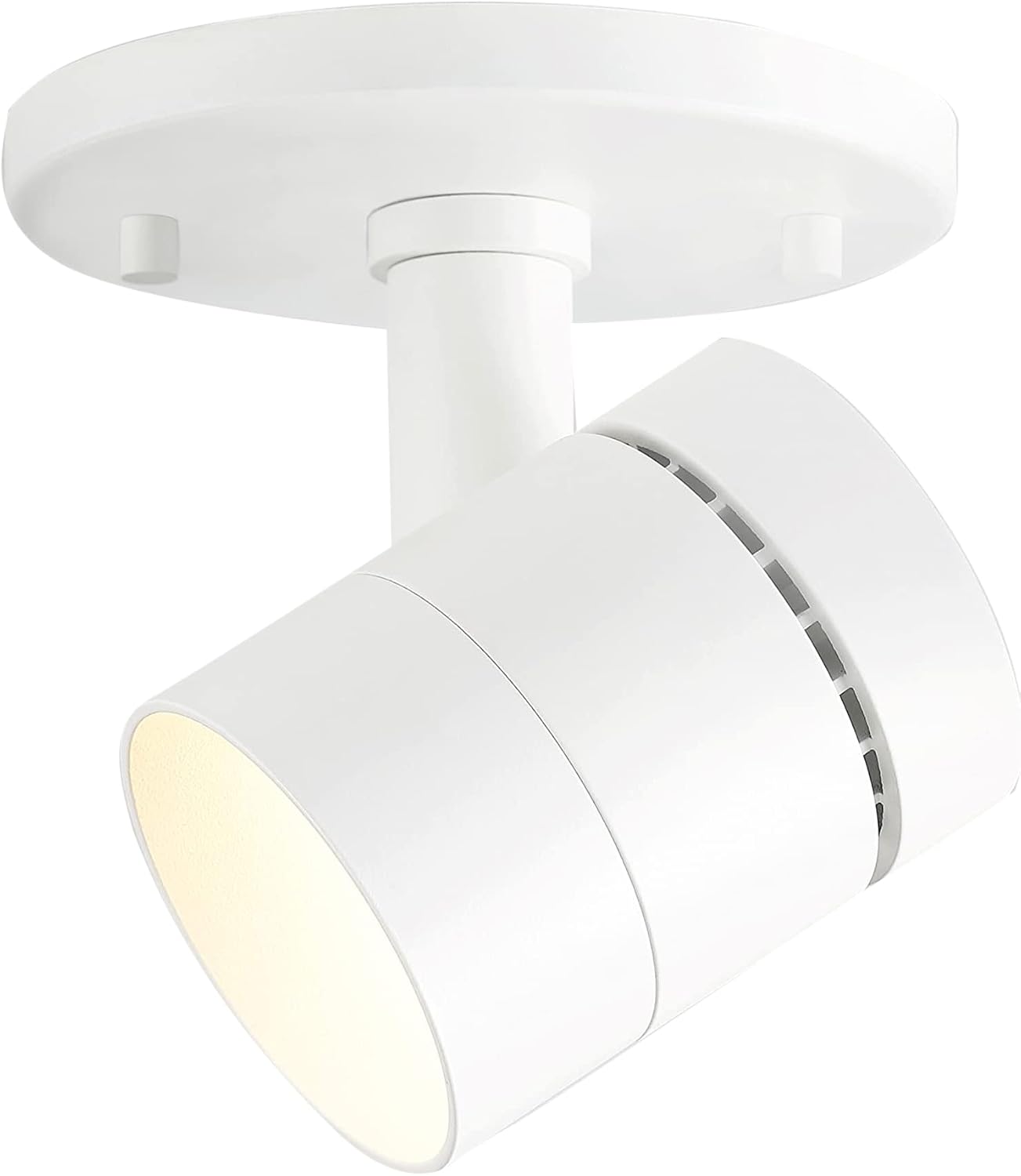 Parry 1-Light Black Spotlight with Adjustable Head, Integrated LED Bulb, Flush Mount Wall Sconce, 3000K, 1370 Lumen