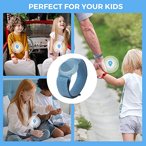 Image of AirTag Wristbands for Kids, TPU Holders with Nylon Straps, 2 Pack | 360 Full Coverage Protection, Lightweight Stretch Fit, Fits Toddlers to Seniors, AirTag Not Included