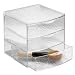 InterDesign Rain Cosmetic Organizer for Vanity Cabinet to Hold Makeup, Beauty Products - 3 Drawers, Clear