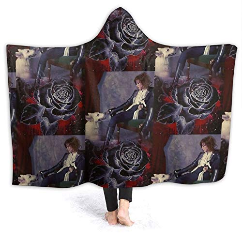 Ireser Mylene Farmer Couverture de jet à capuche ultra douce et légère Couette moelleuse confortable pour canapé-lit Canapé Salon Pique-nique Convient à toutes les saisons 50' x 40