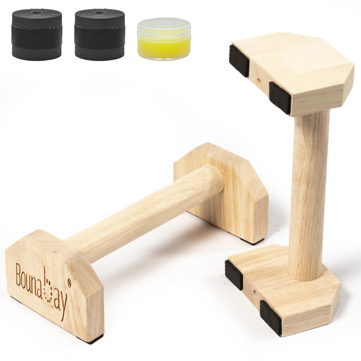 Bounabay Parallettes Bars, Push Up Stands for Handstands, Planche Dips, Calisthenics, Strength Training Parallel Bars