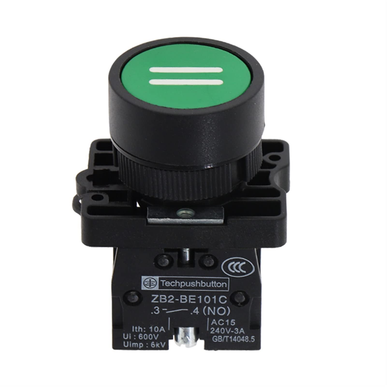 Bouton tactile plat GUMMMY vert 22 mm pour la gestion des convoyeurs d'atelier de production