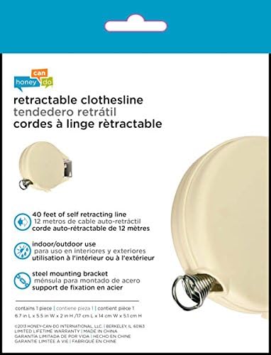 Honey-Can-Do Retractable Clothesline DRY-01113 White