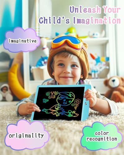 BlueSwan 2 Stück 10 Zoll LCD Schreibtafel, Maltafel Zaubertafel für Kinder, Löschbares Zeichenbrett, Lernspielzeug für Kinder ab 3–7 Jahren, Pink + Blau