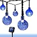 Christmas Solar String Light 20ft 30LED Fairy String Lights Bubble Crystal Ball Lights Decorative Lighting for Garland Garden Home Patio Lawn Party Holiday Ooutdoor Decor (Blue)