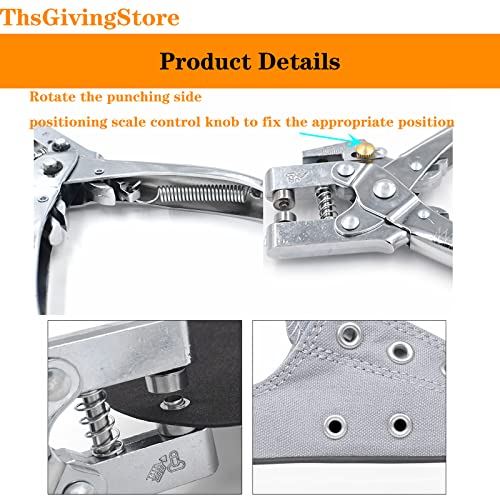 100PCS Eyelets/Grommets Tool Kits with 3/16 Inch Eyelet Hole Punch Pliers,Metal Grommet Kit with Plastic Storage Case Perfect,Grommet Eyelet Plier Set for Leather Cloth Shoe Eyelet Repair DIY Crafts by ThsGivingStore - Image 6