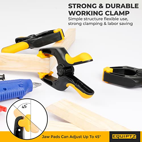 image for EQUIPTZ Spring Clamps Heavy Duty, 4-Pack 6-inch Large Plastic Clamps f