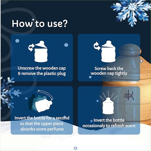 Image of Kooji Wood - Blue Crystal - Car & Home Perfume - 12ml | Premium Freshener - Menthol, Eucalyptus & Snowflake Notes - 100% Indian Ingredients - Long-Lasting Aroma - Up to 90 Days