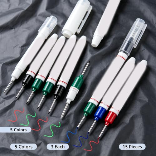 Synvexor Long Nib Marker 15 Pcs, 20 Mm Long Head Deep Hole Marker Pens, Fine Nose Tip Deep Reach Permanent Paint Markers for Metal, Marking Pen for Drilling, Carpenter, Woodworking, Construction - Image 7