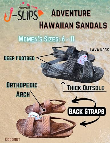 J-Slips New Adventure Sandals for Women and Men with Straps - Comfortable Jesus Jandals for Beach, Summer, and Shower - Waterproof Hawaiian Slides with Arch Support3