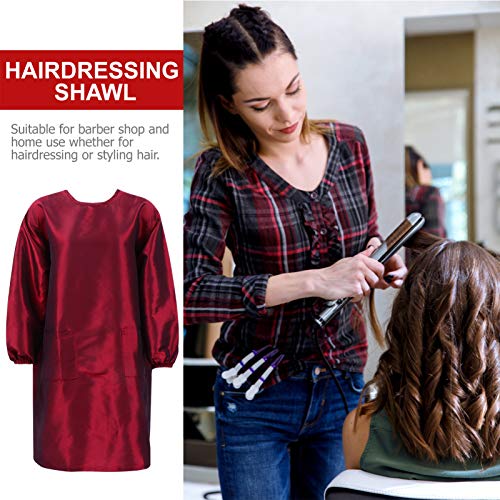 Lurrose 2 Peças Com Blusas Loja Mulher Manga Longa Corte de Cabelo Capa de Cabeleireiro Estilo de Tr