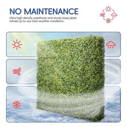 Bynbbur Artificial Hedge Wall 54" Lx54 Hx12 W Boxwood Hedges Outdoor Patio Greenery Walls, Fake Grass Privacy Wall Screens, Office Living Room Divider, Wedding Party Décor by Bynbbur - Used condition - Image 7