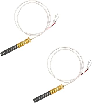 Upgrade 24 Inch 750mv Thermopile Generator Q313A, Thermopile for Gas Water Heater, Fireplace, Gas Fryer, Oven, 750 Temperature Resistance Cluster Thermocouple for Fireplace - 2 Pack