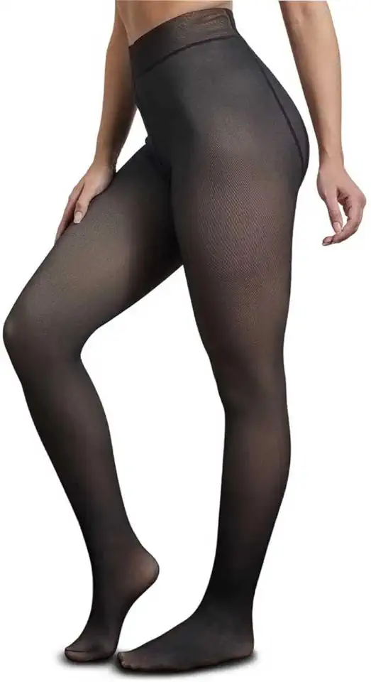 Meia Calça Térmica Translúcida Premium com Lã Peluciada Forrada 200g - Efeito Pele, Cintura Alta Modeladora, Resistente, Tamanhos Grandes Plus Size PP ao G4