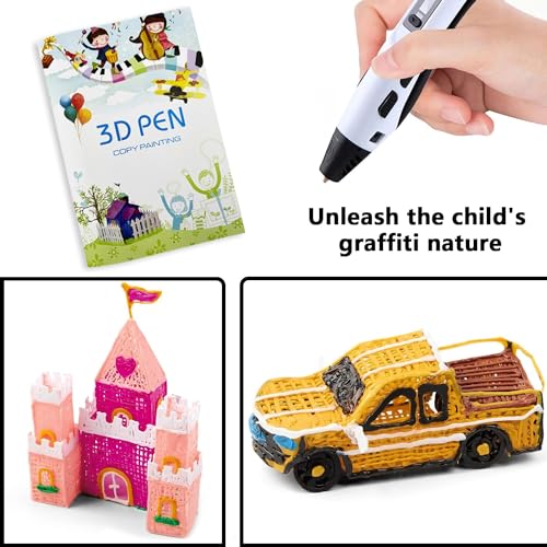 3D Stift Vorlagen Zubehör, 40 Muster Dickes Papier Vorlage, 3D Pen Vorlagen, 3D-Druck-Zeichenbuch, 3D Stift Vorlagen (40 Muster) Starterset Zubehör 1.75mm PLA Filament 10 Farben 5M (Kein Stift)