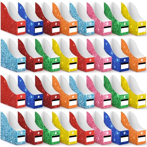 Jutom 32 Pcs Magazine File Set with Labels and Stickers