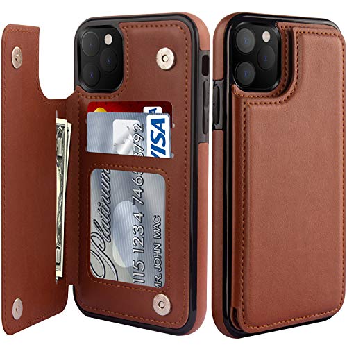 LETO for iPhone 12 Pro Max Case,Luxury Flip Folio Leather Wallet Cover with Built-in Card Slots and Kickstand Protective Phone Shell Brown by LETO - Used condition - US$7.40