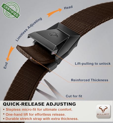 Image of BULLIANT Men Tractical Belt,Stretch Western Rigger Web Belt For Cowboy Military Heavy Duty Hiking Hunting 1.5 inch-Cut For Fit