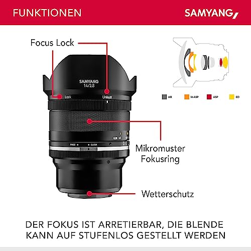 Samyang MF 14mm F2,8 MK2 Weitwinkelobjektiv für Sony E