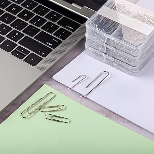 FUDAO FAMILY Paper Clips Assorted Sizes, Large Paper Clips, Small Paper Clips, Pack of 3 Boxes of 100 Clips Each (300 Clips Total)