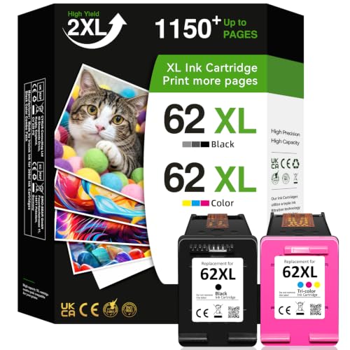 Cartouche HP 62 XL pack de 2 encre noir et couleur pour imprimante Envy et OfficeJet
