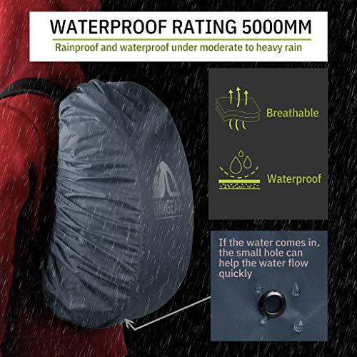 Unigear Backpack Rain Cover Waterproof Rating 5000mm Ultraportable and Durable with 2 Anti-Slip Buckle Strap, Integrated Carry Pouch Design (Gray, Large for 40L-50L Backpack) - Thumbnail 2