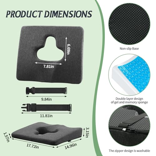 Gel Wheelchair Cushion for Long Sitting, Cooling, Buckle & Waterproof Layer by GAB - Used condition - Image 7