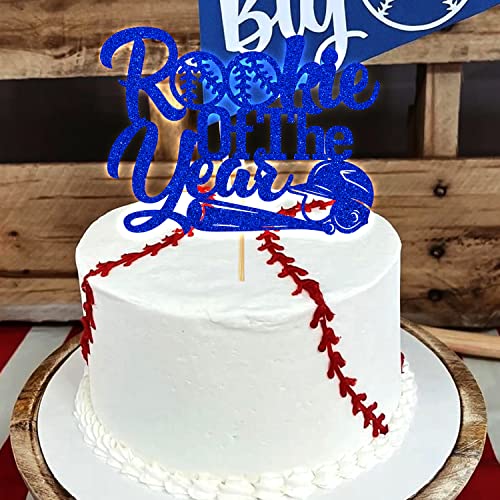 Blue Glitter Rookie Of The Year Cake Topper, Baseball One/Happy 1St Birthday Cake Decor, Baseball Themed Baby's 1St Birthday/Baby Shower Party Decorations Supplies #TOP5