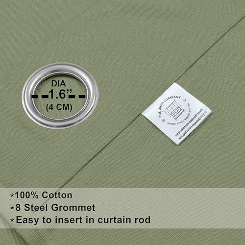 Image of THE LINEN COMPANY Cotton Eyelet Window Curtains for Living Room /Dining Hall /Hotel /Farm House 1 Pcs Set (4.5ft x 4 ft, Avacado Green)