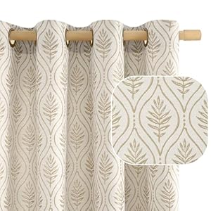 BGment Beige Linen Curtains for Liv...
