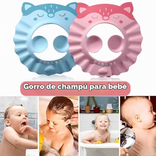 Miniatura 2 de 2 Pc Gorro De Ducha De Bebé Para, Gorro Ducha Niños, Visera Baño Niños, Suave Ajustable Con Protección Para Los Oídos Gorro De Ducha, Evita Que Los Ojos Se Llenen De Agua Y Champú Protege Para El