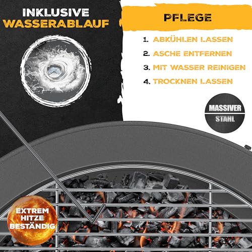 Feuerschale mit Funkenschutz und Grillrost von Kesser, Ø 65 cm