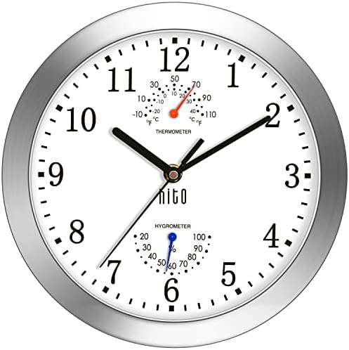 HITO Modern Colorful Silent Non-Ticking Wall Clock- 10 Inches (T&H-White)